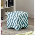 thumbnail image 2 of Furniture of America Calta Upholstered Cube Ottoman in Blue, 2 of 2