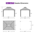 thumbnail image 4 of PURPLE LEAF Gazebo 10' X 14' Outdoor Metal Gazebo Galvanized Steel Metal Double Roof Canopy Patio Hardtop Gazebo, Brown, 4 of 14