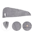 thumbnail image 3 of Unique Bargains 1 Pc Comfortable Rabbit Ears Hair Towel for Bathroom Hotel Coral Fleece Light Gray, 3 of 5