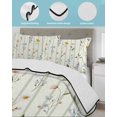 thumbnail image 3 of Full Size Quilt Bedding Set, Spring Floral Reversible Summer Quilt 3 Pieces, Summer Botanical Sage Green Striped Lightweight Bedspreads Coverlets with 2 Pillow Shams for All Seasons, 3 of 5