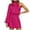 Hot Pink, variant on IROINNID Long Sleeve Dress for Women Dress Round Neck Long Sleeve One Shoulder Dress Long Dress ,Black
