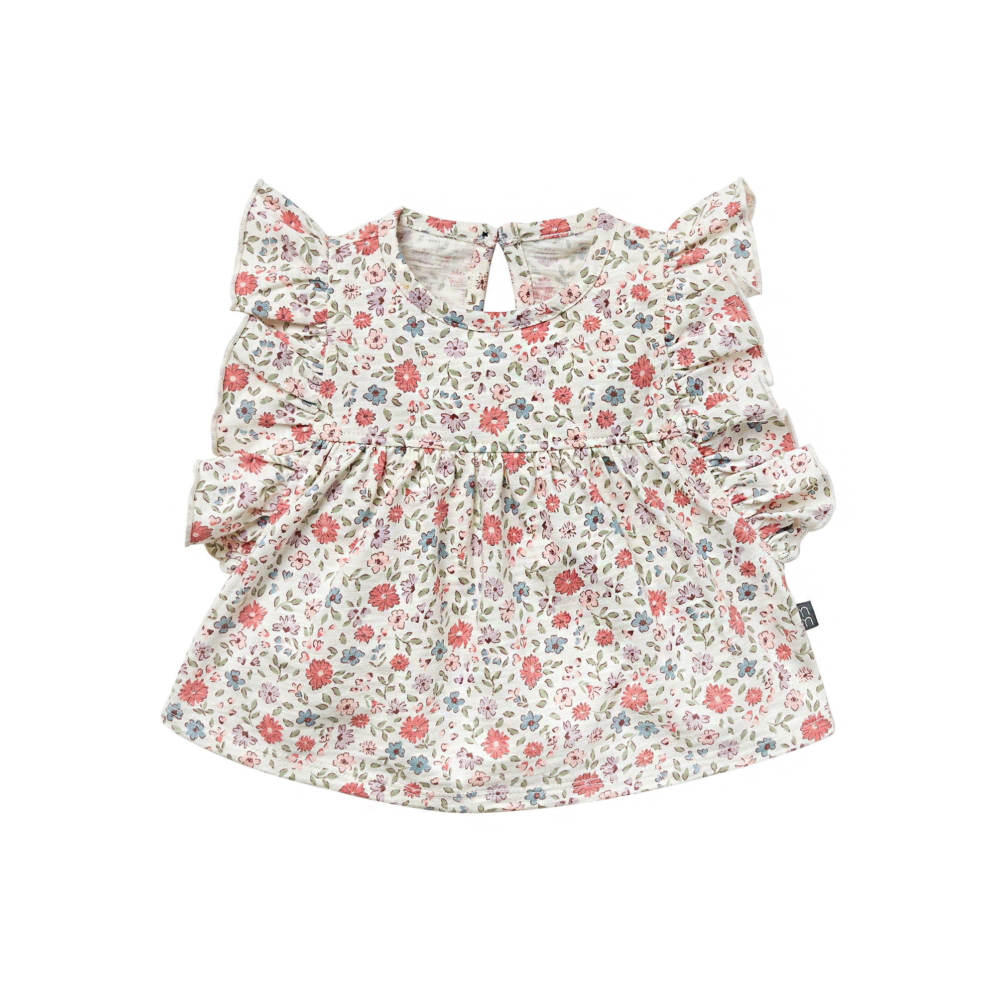 Modern Moments by Gerber Baby Neutral Organic Ruffled Sleeve Top, Sizes 0/3 Months - 24 Months