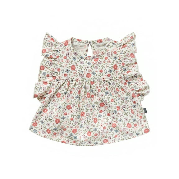 Modern Moments by Gerber Baby Neutral Organic Ruffled Sleeve Top, Sizes 0/3 Months - 24 Months