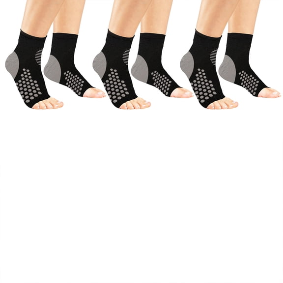 Reduce Pain and Discomfort with Ankle Compression and Targeted Pain Relief Support Sleeves (3-Pairs)