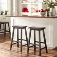 thumbnail image 2 of Weston Home Ashby 29 inch Wood Backless Bar Stool, Set of 2, Black, 2 of 7