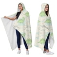 thumbnail image 2 of Wearable Blanket,LightBeige Cartoon Dinosaurs Geometric Pattern Hooded Wearable Flannel Blanket for Adults & Teens,Winter Poncho Shawl Wrap Cape Cozy Anti-Pill,60"x80", 2 of 5