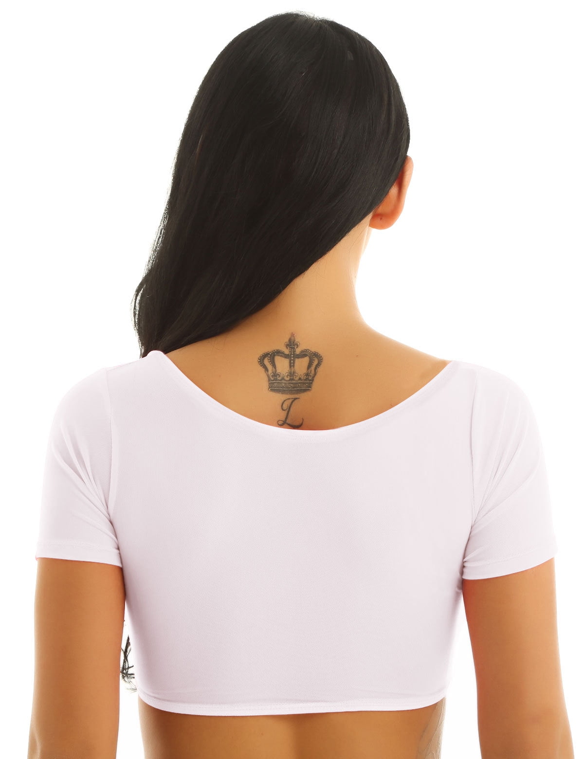 YIZYIF Womens Mesh See Through Sheer T-Shirt Open Bust Short
