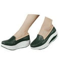thumbnail image 3 of Espadrilles Femmes Mode Décontractée Solide à Enfiler Compensées Semelle Épaisse Plateformes Chaussures de Travail Femmes Chaussures de Course Vert 42, 3 of 7