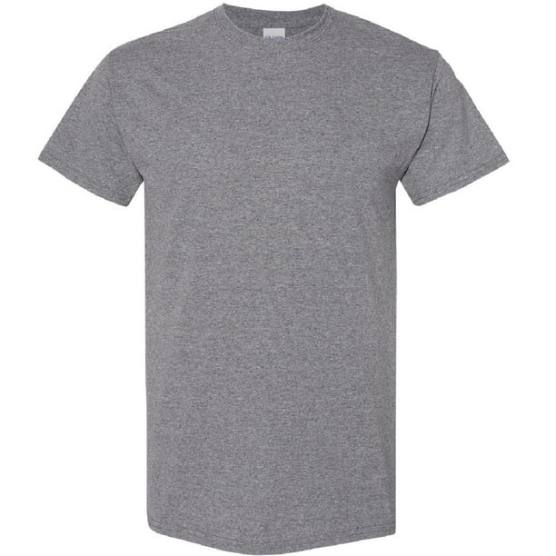 Gildan - Camiseta básica de manga corta Modelo Heavy Cotton para hombre - 100% algodón gordo (Grafito Jaspeado)