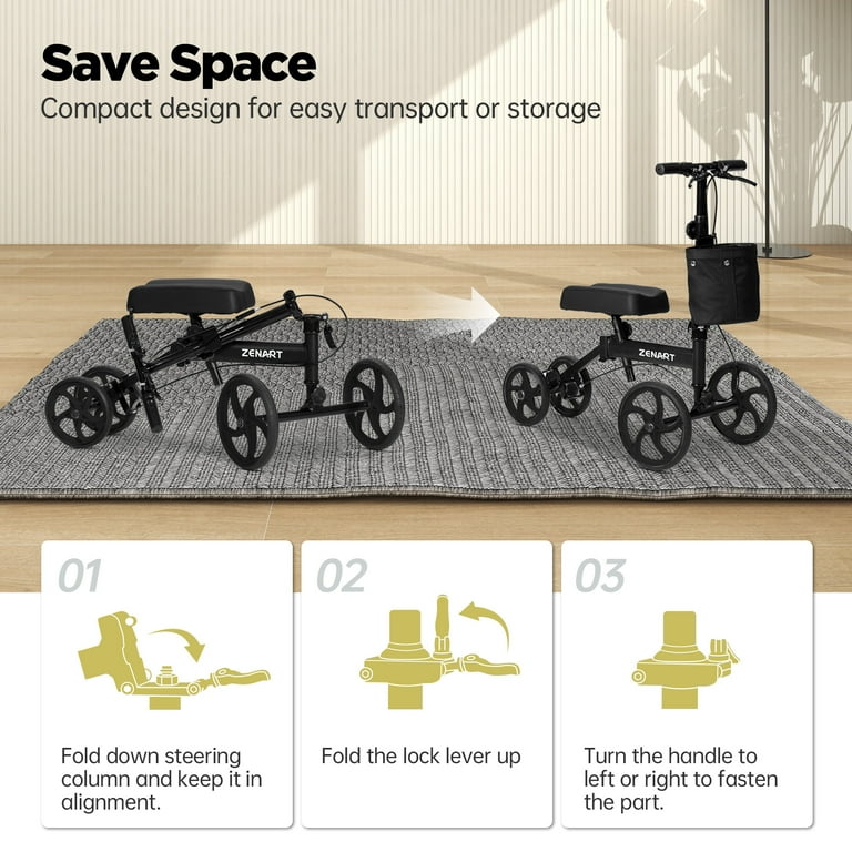 ZENART Economy Knee Scooter Foldable Walker for Foot Surgery ZENART Economy Knee Scooter Foldable Walker for Foot Surgery