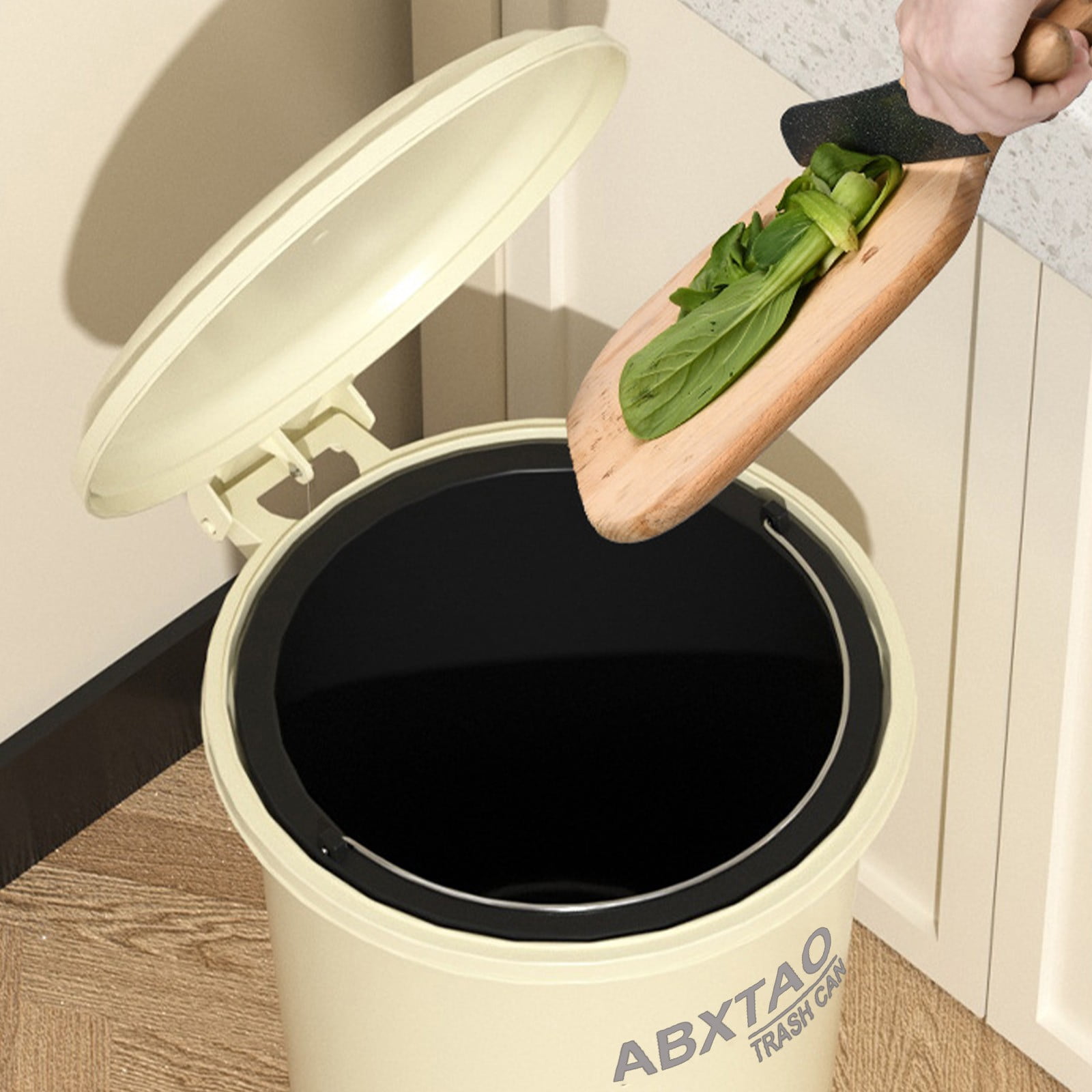 Modern Plastic Foot Pedal Trash Can with Lid | Durable Odor Control Garbage Bin for Kitchen Bathroom Office | Silent Close | Multiple Sizes Available | 1 Pack