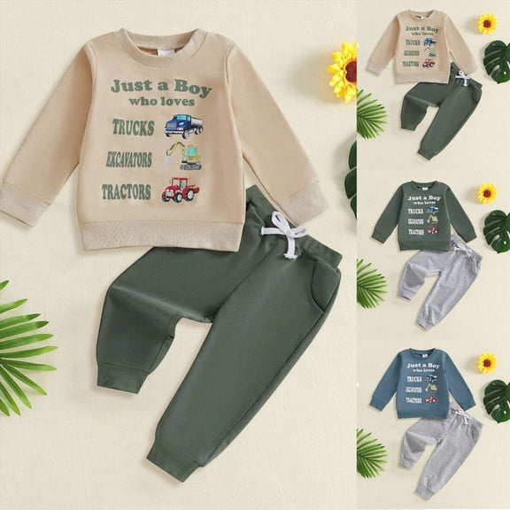 Toddler Baby Boy Clothes Long Sleeve Pullover Colorblock Sweatshirt Pants 2pcs Fall Winter Outfit Set,Stretchy 6-12 Months 12-24 Months 2T 3T 4T 5T 6T 7T 8T 9T Children 2-3 Years