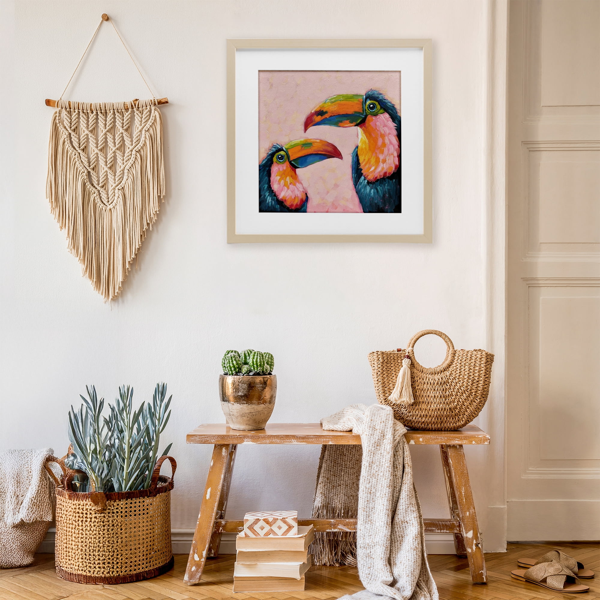Stupell Industries Tropical Toucan Paradise Birch Framed Print Under Glass, design by Lucia Stewart