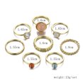thumbnail image 5 of Boho Retro Stackable Rings Sets for Teen Girls Women,Peak Sea Wave Compass Turquoise Rhinestone Knuckle Joint Finger Kunckle Nail Ring Sets, 5 of 5