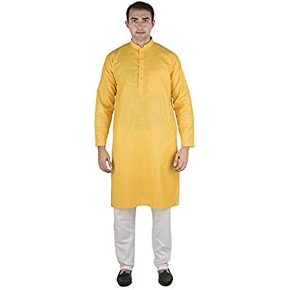 Royal Men's Bright Yellow Kurta Pyajma Set