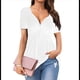 thumbnail image 2 of Blusa de Mujer con Cuello en V y Nudo Delantero, Corta, Estilo Túnica Oversize, Estilo Jersey Liso de Verano M, 2 of 7