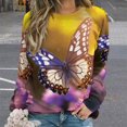 thumbnail image 2 of Sweatshirt For Womens Crewneck Wildflowers Butterfly Hoodies Teen Girls Cute, 2 of 7