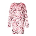 thumbnail image 5 of Women's Round Neck Valentine's Day Printed Long Sleeve Wrap Hip Dress Sweater Dresses, Fall and Winter Casual Wear for Romantic Occasions, Soft Fabric,Red,L, 5 of 6