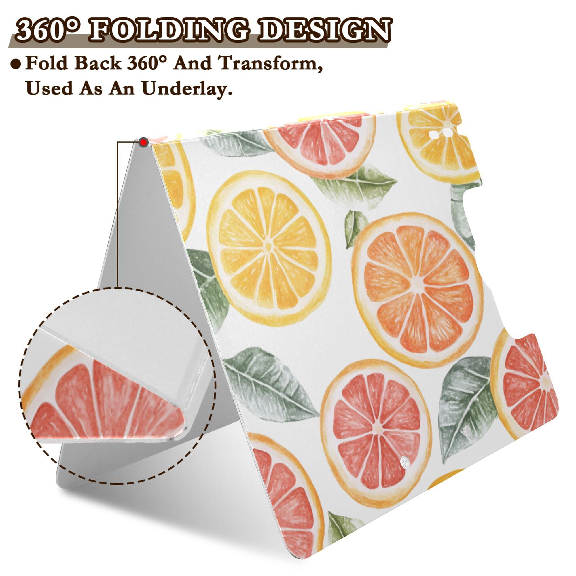 FORMRS A4 Clipboard Folder with Pen Holder Horizontal Foldable School Office Binder, Candy Grapefruit Slices