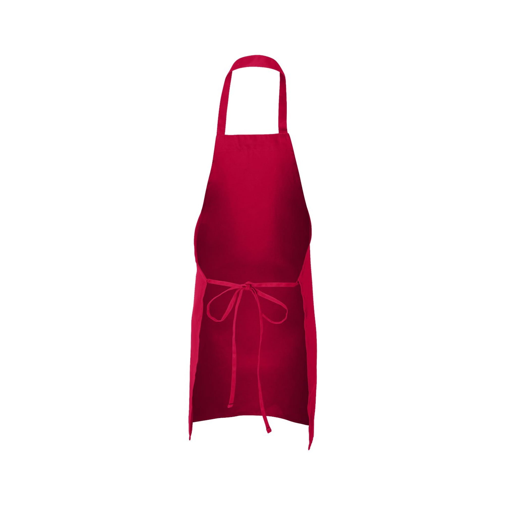 Q-Tees Butcher Apron - Adjustable Chef Bbq Aprons | 55/45 Cotton/polyester | Bulk Apron | Red | Pack of 4