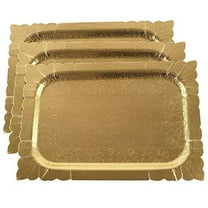 Pack of 3 Heavy Duty Disposable Gold Colored Trays