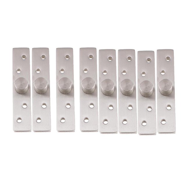 Paquete de 8 bisagras de puerta giratorias invisibles de 360 degree, color plateado fuerte, bisagras de para puerta, 95 x 3 mm Macarena Bisagra de pivote de servicio pesado