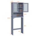 thumbnail image 3 of FullFurnique Toilet Storage Cabinet with 1 Open Shelf, Gray, 3 of 7