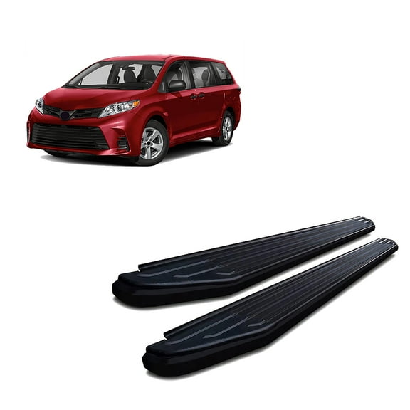 Black Horse Peerless Running Boards Black Compatible with 2018-2020 Toyota Sienna-PR-TY20BK