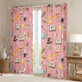 thumbnail image 2 of Homewish Halloween Witch Kitchen Curtains for Kids Girls, Magic Book Black Out Curtains Pack of 2 (42x63 Each), Pink, 2 of 5