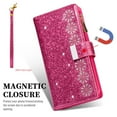 thumbnail image 2 of Dteck Galaxy S21 Ultra Wallet Case, Bling Sparkle Glitter PU Leather Magnetic Flip Case with Credit Card Slots/Hand Strap for Samsung Galaxy S21 Ultra, Rose, 2 of 5
