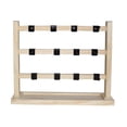 thumbnail image 3 of Wooden Jewelry Organizer Stand Large 3 Tiers Hanging Holder Display Rack for Bangles Earrings Rings Show Tabletop with 15 Hooks, 3 of 8