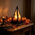 thumbnail image 6 of Vintage Halloween Pyramid LED Handheld Wind Lamp, Witch Skull Pumpkin Decor Light, Ambient Tabletop Ornament for Indoor Household Holiday Scene Display, 6 of 6
