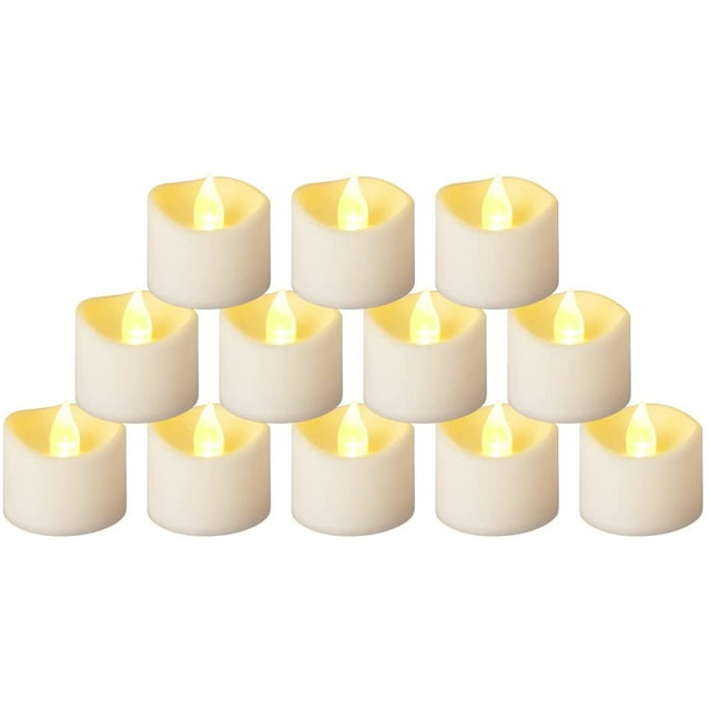 12 velas LED. Velas electrónicas sin humo. Velas LED intermitentes. Amarillo cálido con pilas Rojo Verde MX-0126715FYD