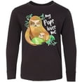 thumbnail image 3 of Inktastic My Pops Loves Me- Cute Sloth and Baby Long Sleeve Youth T-Shirt, 3 of 5