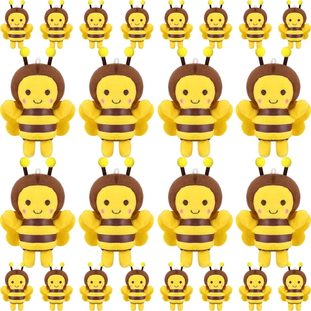 Juguetes de peluche Hydren Mini con forma de abeja de peluche, 12 cm, 24 unidades