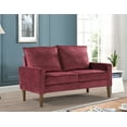 thumbnail image 2 of Uspridefurniture Beily 53'' Velvet Square Arm Loveseat, Red, 2 of 5