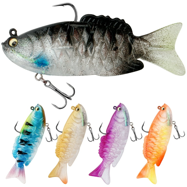  Fishing Lures, Baits & Attractants, Pre-Rigged Soft Fishing  Lures with Ultra Sharp Hook(5pcs), Fishing Lures for Freshwater/Saltwater,  Realistic Swim Baits Lures for Bass, Fishing Gifts for Men : Sports 