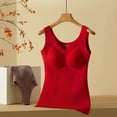 thumbnail image 7 of Women's Winter thermal Fleece Lined Tank Top with Built-in Bra, Seamless Padded Warm Base Layer Vest Underwear Red XXL(XXL), 7 of 7