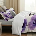 thumbnail image 3 of Pratyus Purple Flowers 3-Piece Bedding Set (Single-Sided Print) High Quality Sleep Peach Skin Velvet Bedroom Guest Room 87x68in, 3 of 8