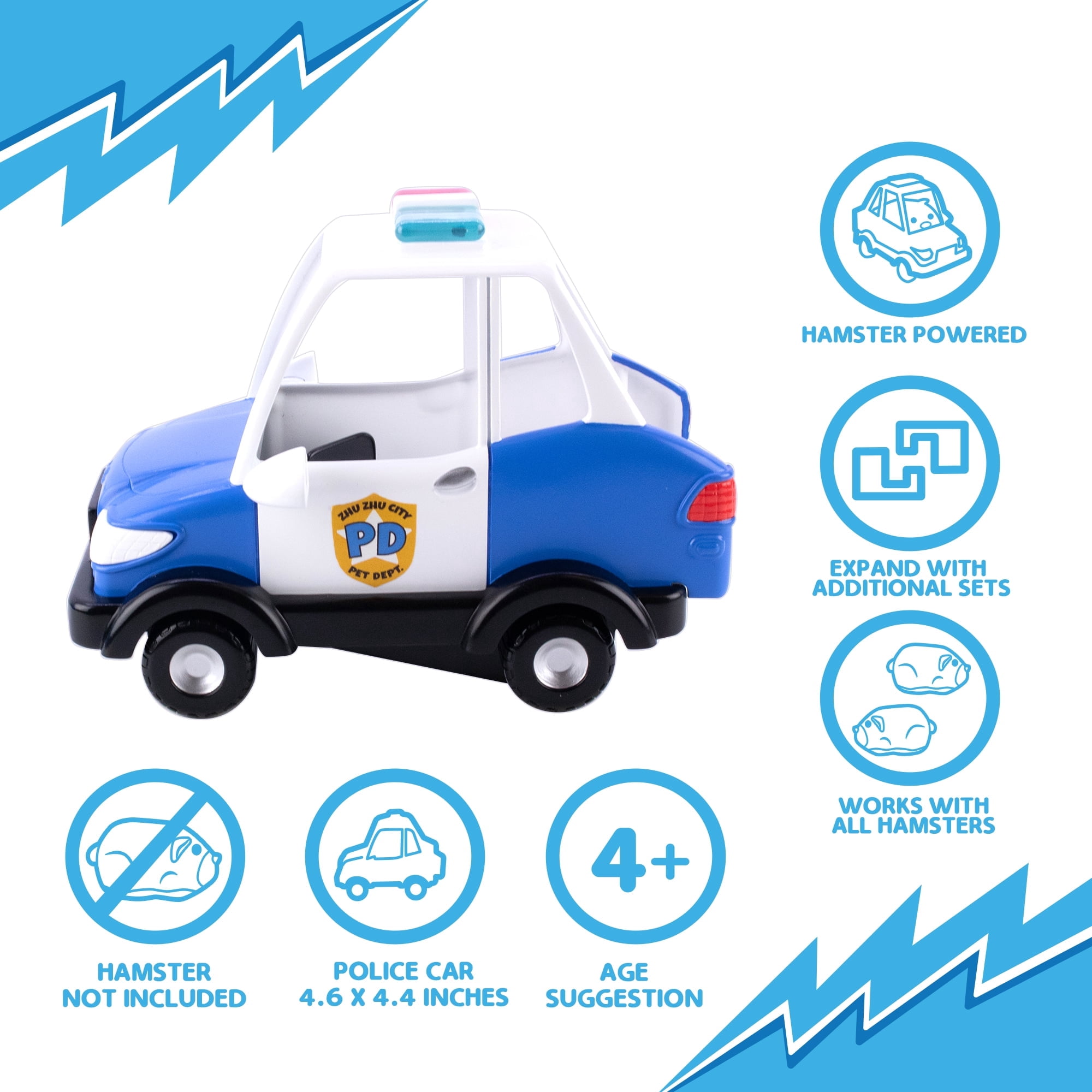 Ensemble de jeu ZhuZhu City Police Car, véhicule interactif pour ZhuZhu Pets, enfants âgés de 4 ans et plus