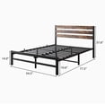 thumbnail image 3 of Full Size Bed Frame with Rustic Vintage Wooden Headboard,Heavy Duty Metal Slats Support,No Box Spring Needed,No Noise,Easy Assembly,Metal Platform Full Bed Frame,77.5"x54.5"x37.6",Brown, 3 of 8