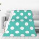 thumbnail image 1 of Fotbe Teal Turquoise And White Polka Dot Manta de Franela Acolchonada con Estampado, Súper Suave y Esponjosa, Extra Grande para Sofá, Cama, Uso Todo el Año-80"x60", 1 of 7