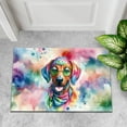 thumbnail image 4 of Hippie Rhodesian Ridgeback Portrait Watercolor Tie-Dye Vintage Styles Doormat Ridgebacks Dog Lover Gifts Indoor Outdoor Welcome Mat - 00014, 4 of 5
