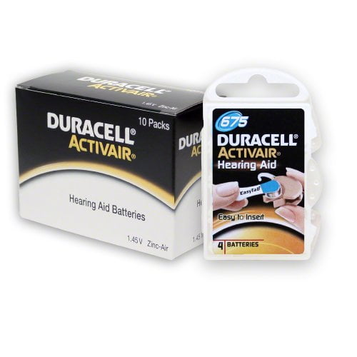 40 Duracell Activair Hearing Aid Batteries Size 675