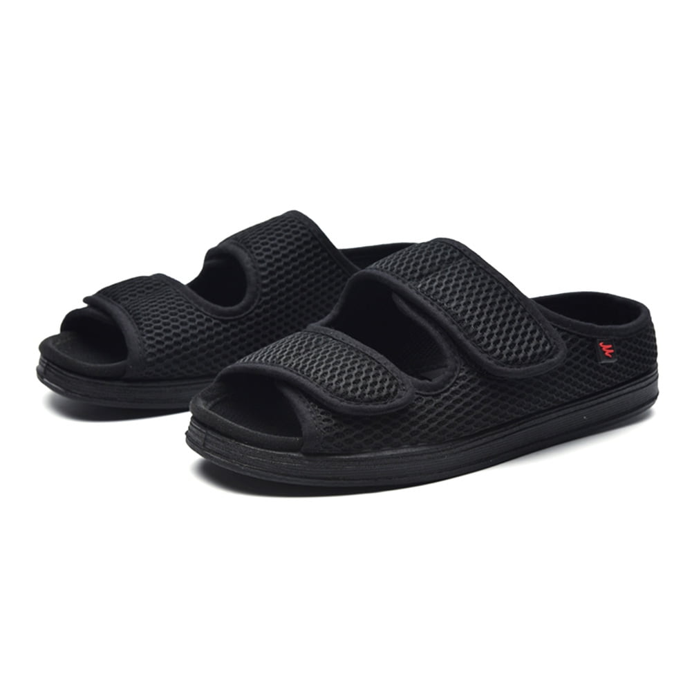 HIPKZ Men's Women's Diabetic Sandals Extra Wide Diabetic Slippers for Swollen Feet Walking Shoes Adjustable for Indoors Outdoors