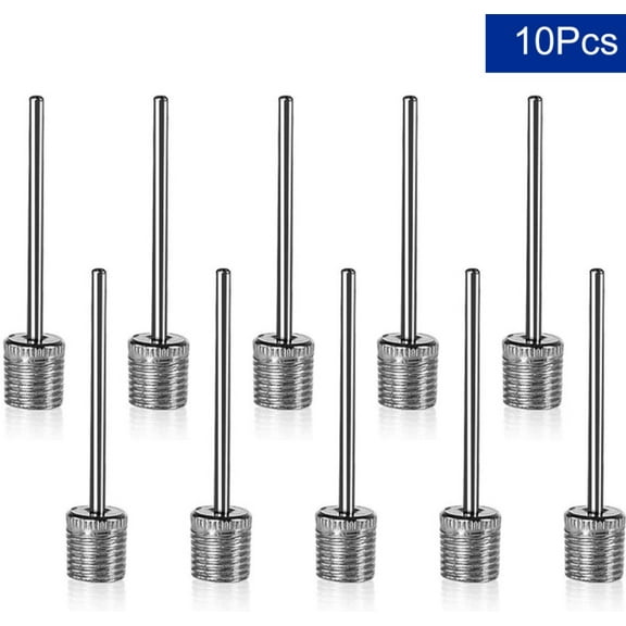 Pack of 10 Ball Fill Pump Needle,Ball Pump Air Inflating Needle,Ball Inflator Pump Adapter Kit,Soccer Pump Needles,Sports Ball Needles for Inflation (Silver)
