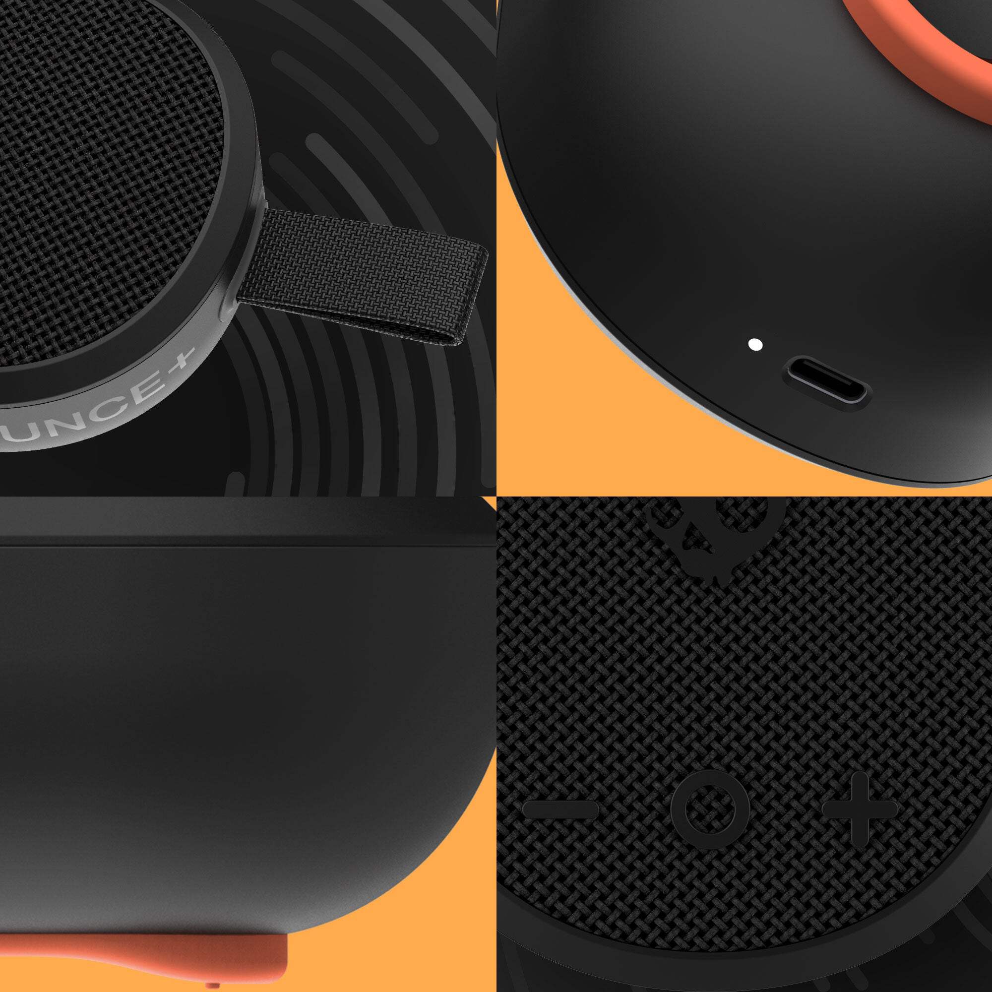 Skullcandy Ounce+ Bluetooth Speaker, IPX7 Waterproof, Portable, 16-Hour Battery & True Wireless Stereo, Nylon Carry Strap