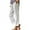 White, variant on Casual Pants Women Plus Size Solid Color Elastic Waist Cotton Straight Leg Casual Pants