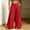 Red, variant on Women's Pleated Front Wide Leg Sweatpants Button Elastic Waist Roomy Side Pockets Flowy Fit for Office Casual Wear White S