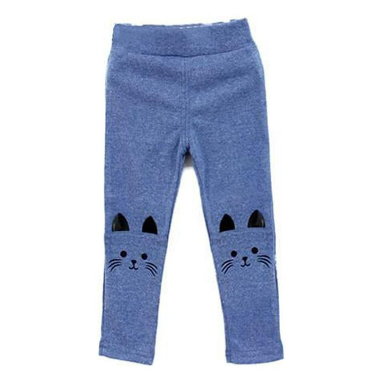 Baby Girl Print Pants Kid Wool Blend Warm Stretch Casual Leggings